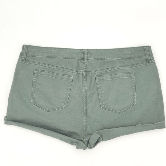 Torrid Jean Shorts Women Plus Size 18 Olive Green Travel Vacation Goblincore - Picture 2 of 10